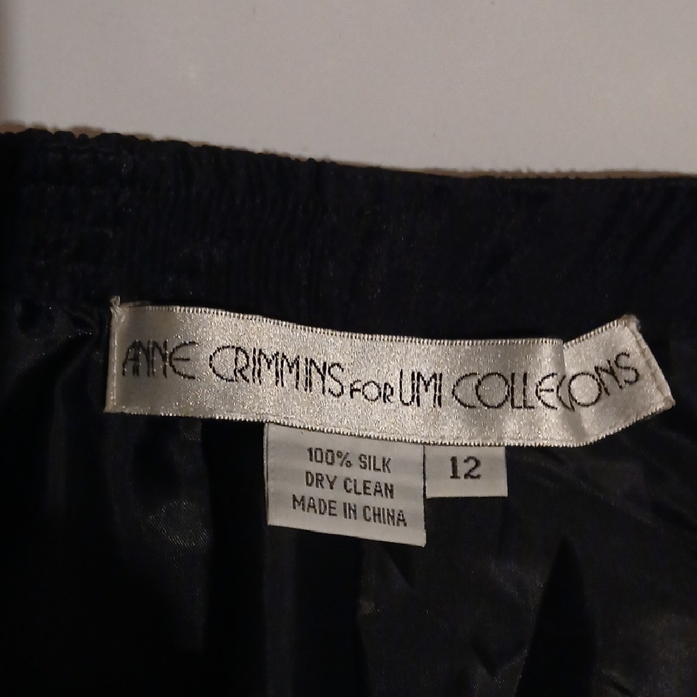 Anne Crimmins 100% Silk Chic Black Pencil Skirt for Women - Picture 2 of 3